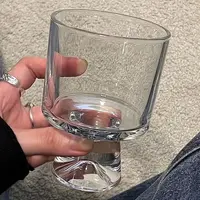 【4只装】山脉香槟杯ins风玻璃杯高脚杯威士忌洋酒杯大容量水杯子