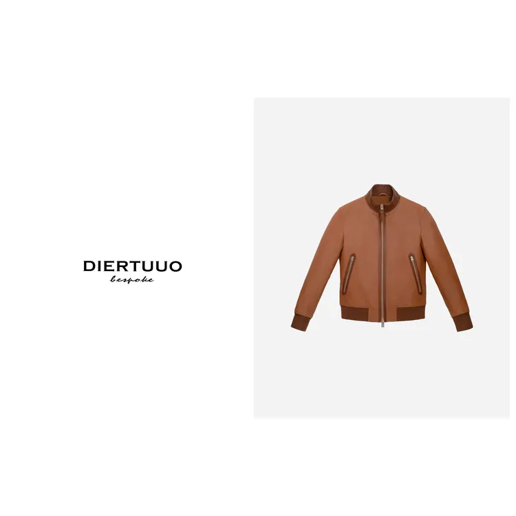 DIERTUUO迪途-58202男士秋季经典时尚百搭休闲简约潮流立领皮衣