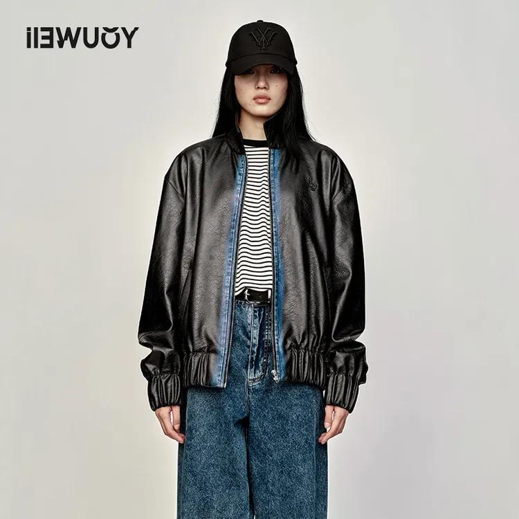 有尾有尾YOUWEI皮夹克 牛仔印花运动2023新款设计师品牌Y2323327