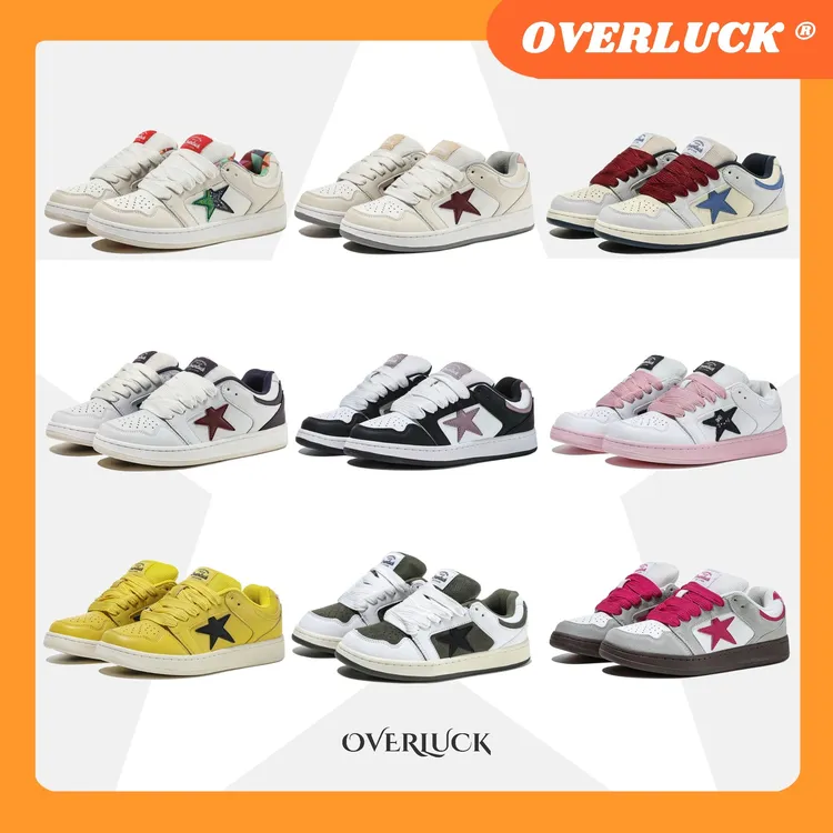 OVERLUCK原创学生情侣欧若风百搭时尚防滑透气软底低帮增高星星鞋