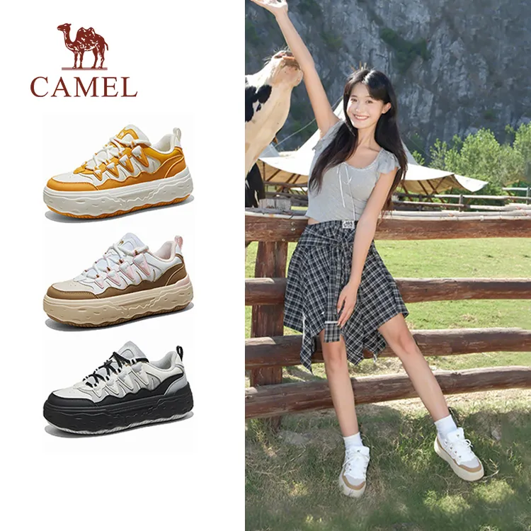 【芒果】骆驼户外鞋25秋季新款厚底增高板鞋时尚百搭舒适徒步鞋女鞋
