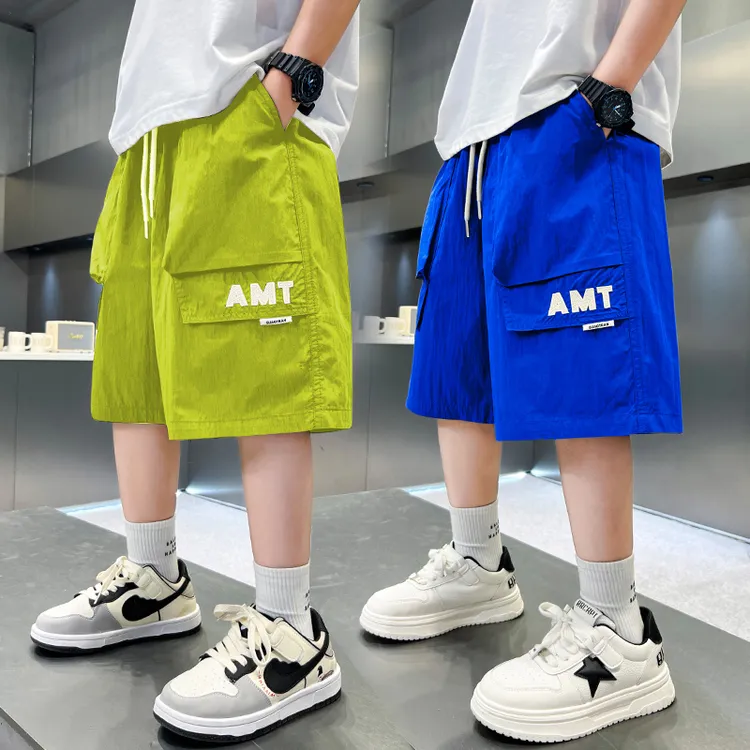 潮牌童装男童夏季薄款工装短裤6-12岁儿童洋气夏装中裤大童五分裤