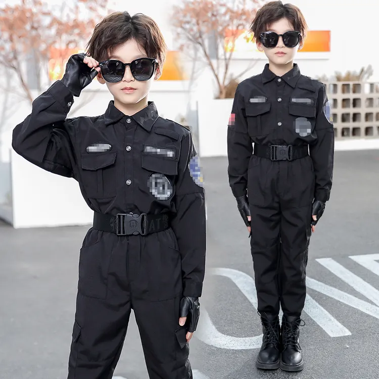 长袖长裤儿童特警演出服幼儿园特警衣服小警察角色扮演生日礼物服
