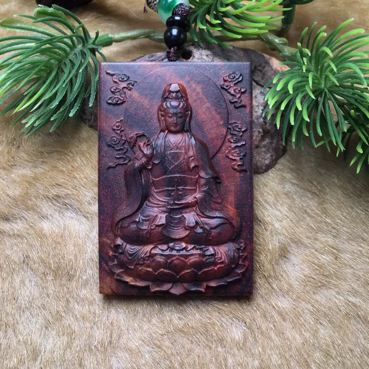 正宗海南黄花梨之童子拜观音吊牌，精工细作，高端文玩，个人收藏品