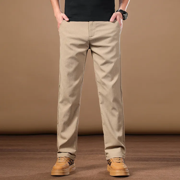 Leekody香港潮牌高端休闲裤男秋季新款宽松直筒商务休闲百搭长裤