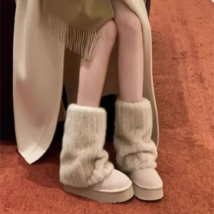 UHCK加绒加厚雪地靴女款2025新款冬季保暖靴子女厚底棉鞋