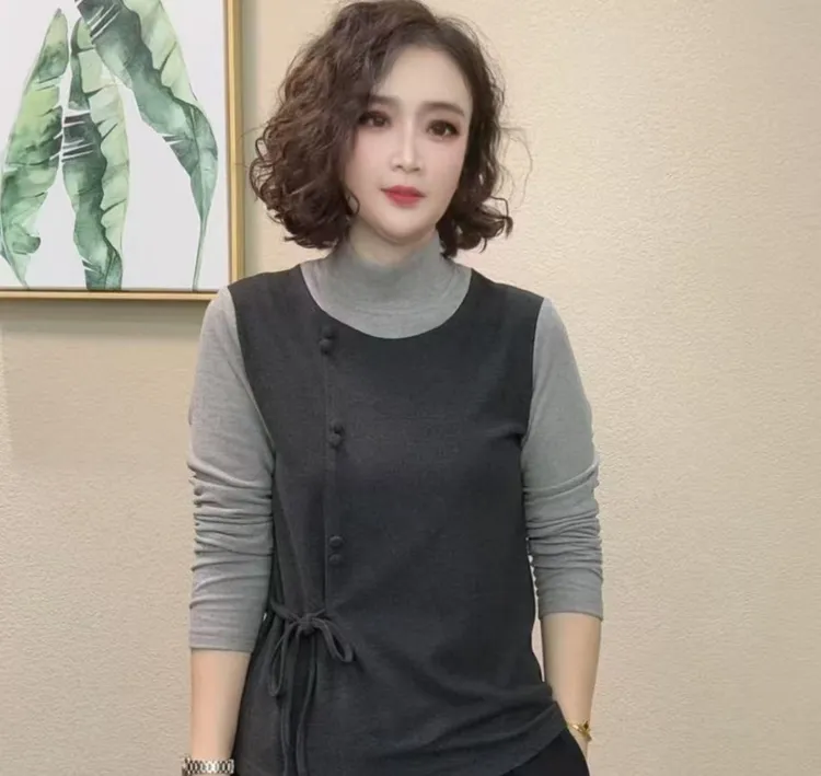 2025冬季新款时尚洋气百搭气质显瘦女减龄打底衫上衣#79425