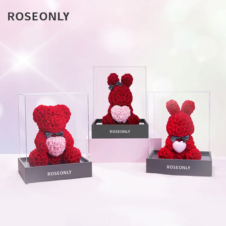 ROSEONLY诺誓高级定制玫瑰心意熊兔情人节礼物送女友