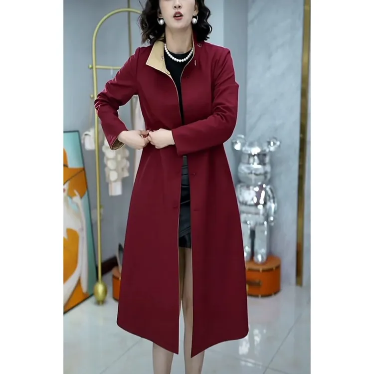 【两面穿风衣外套】女2025新款秋季轻奢气质时尚洋气中长款显瘦大衣