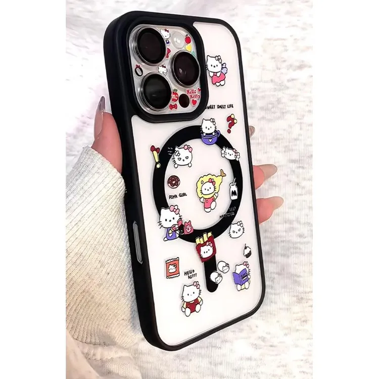 飞虎胜可爱满屏kt适用iphone16/15promax苹果13透明磁吸手机壳14