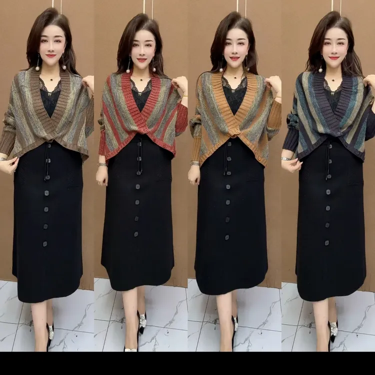 条纹款针织衫显瘦拼色时尚休闲女装