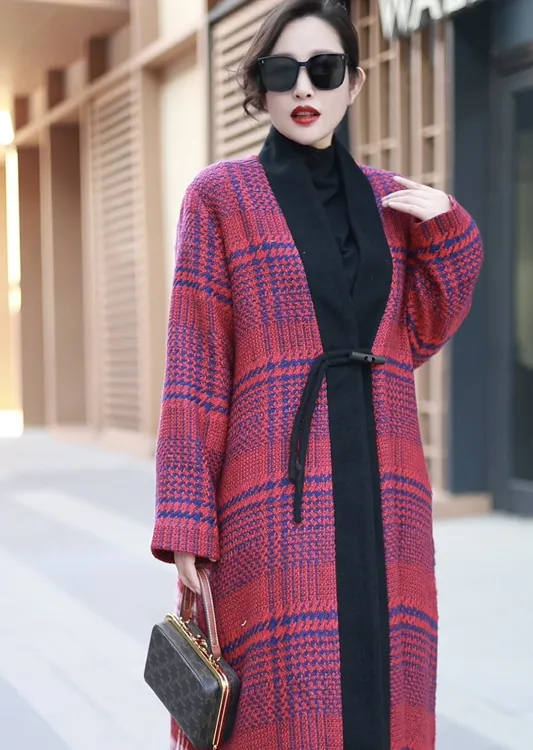 70708时尚高端大气拼接羊毛大衣