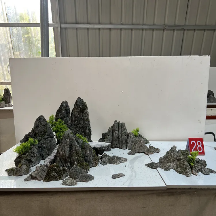 龟纹石山水盆景组合造景（散石编号发货）天然