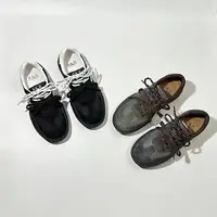 SK韩国设计潮牌秋日复古风双绑带拼色女款休闲德训鞋X006