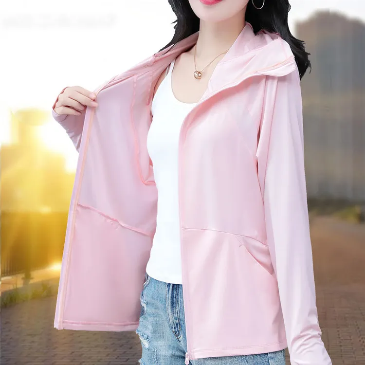 薄款透气防晒衣夏季时尚外穿百搭防紫外线长袖连帽外套