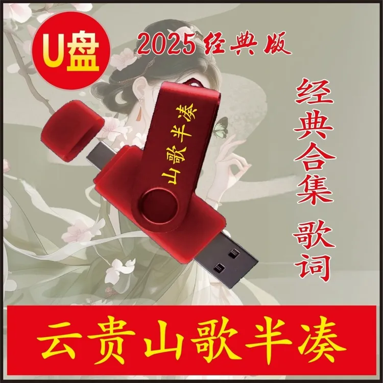 2025年云贵山歌送U盘伴奏山歌初学者入门零基础唱山歌纸张本册
