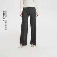 Oneup兔毛女式橡筋长裤百搭垂感显瘦时尚休闲外穿宽松拖地秋冬