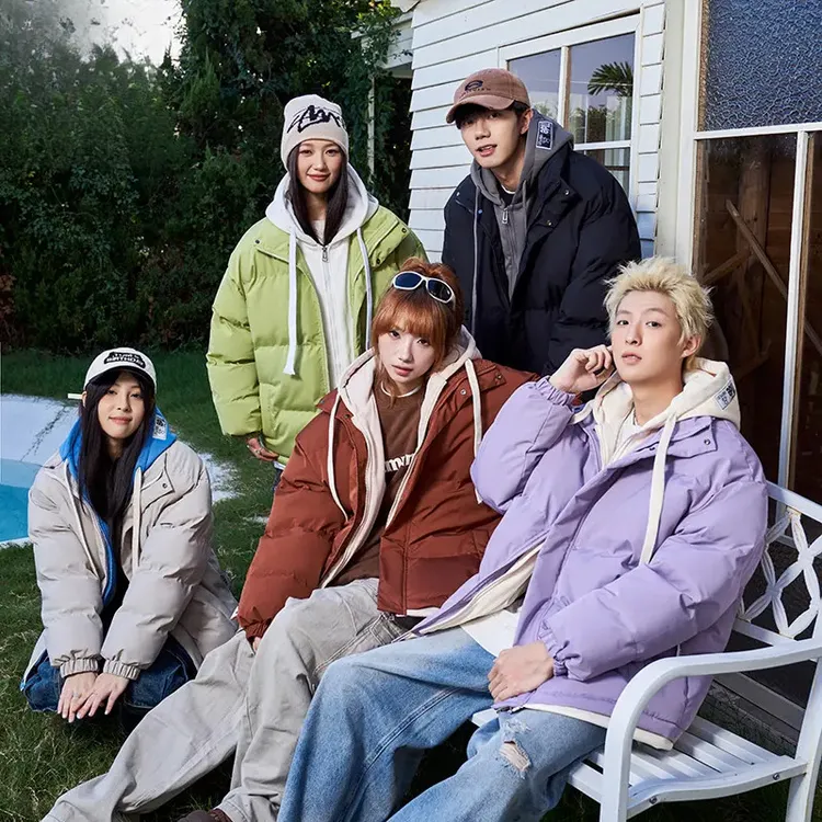 棉服男女同款秋冬季假两件连帽情侣休闲加厚棉衣潮流外套宽松保暖