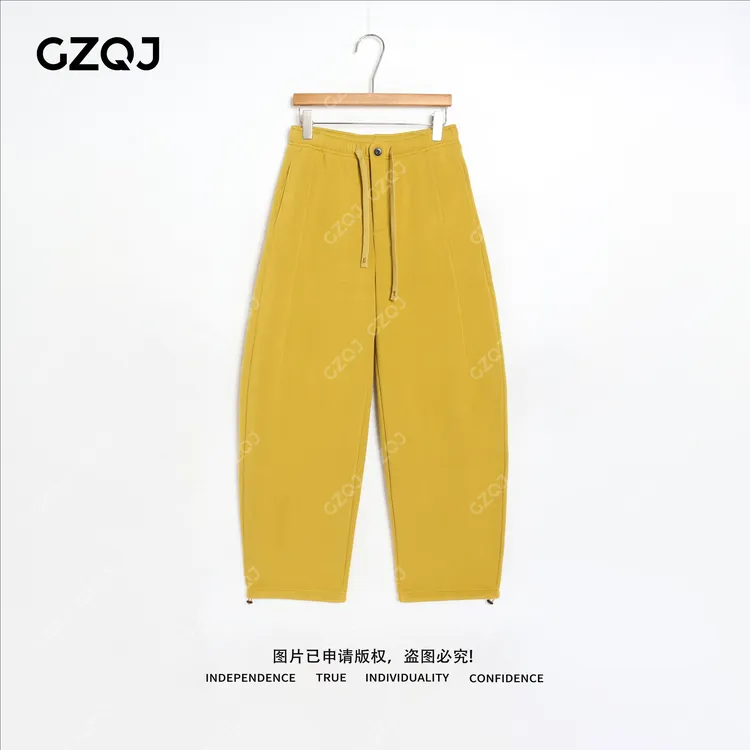 老琴私服【舒适遛弯】加绒微弹抽绳松紧腰百搭休闲卫裤子女冬 2561