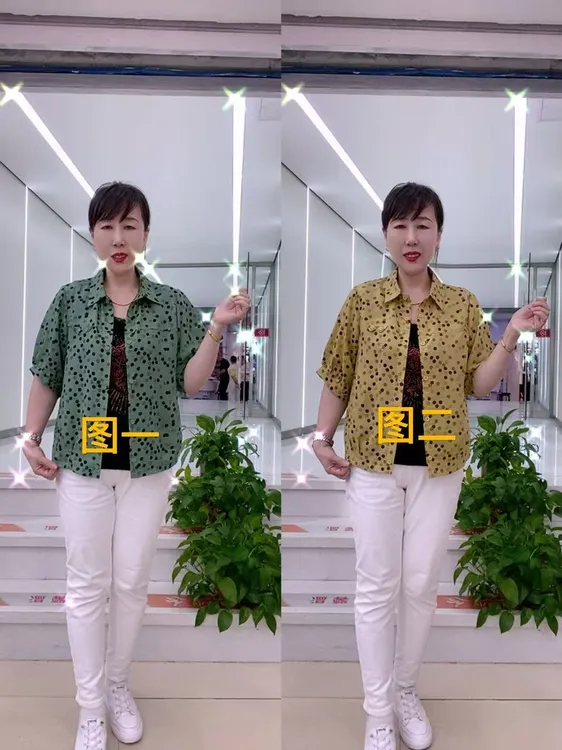 女士夏季5分袖翻领波点衬衫气质百搭减龄设计感衬衣