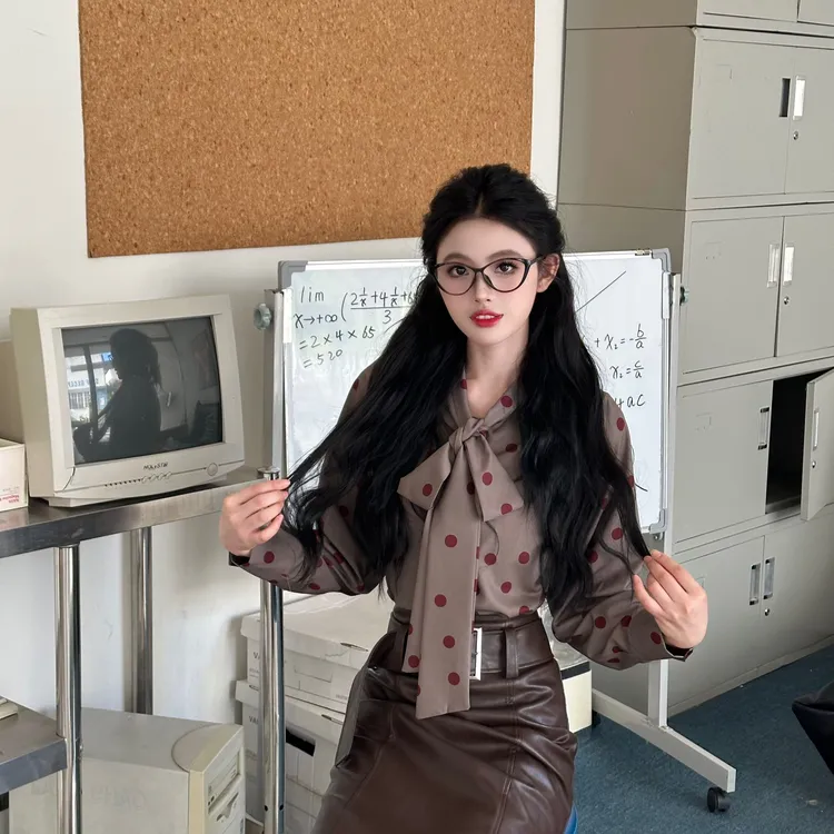 小八定制/25秋季新款时尚气质复古百搭印花上衣+半身裙 00132 LSC