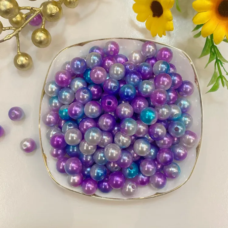 通孔【主播清货】福利12mm渐变人鱼通孔仿珍珠