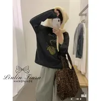 【包包】秋冬豹纹麂皮绒托特包韩系东大门大容量手拎包挎肩包