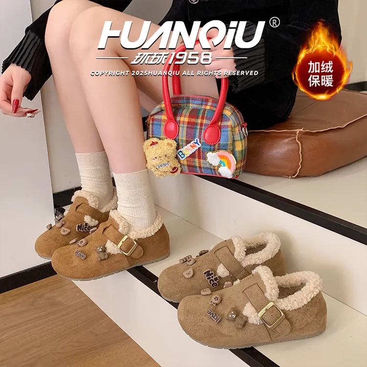 环球秋冬流行爆款加绒勃肯软底全包女鞋阔腿裤必备鞋勃肯鞋加绒