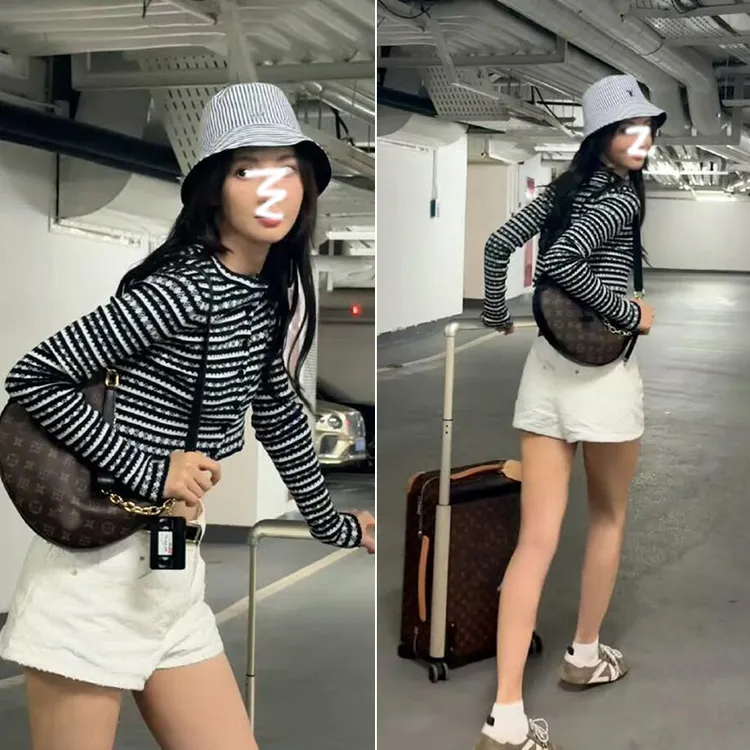 明星同款黑白条纹拼接性感千金名媛风针织开衫外套女法式上衣秋季