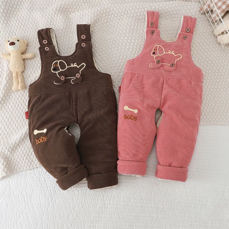 宝宝冬季长裤开裆背带裤休闲裤男一件过冬松紧带