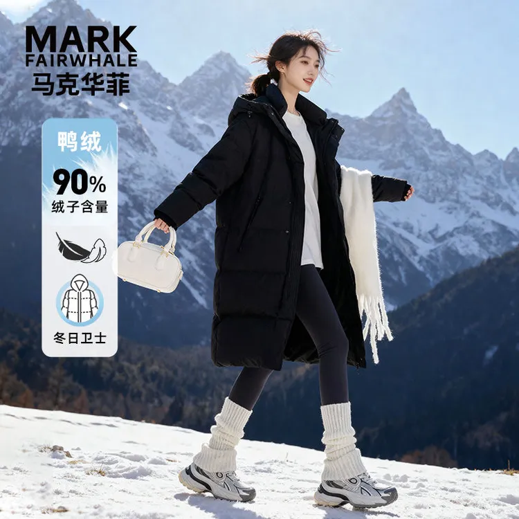 马克华菲女装长款情侣羽绒服羽绒服F54014A505