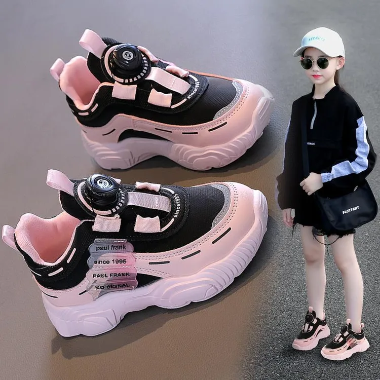 儿童运动鞋童鞋女童夏季冬季潮牌鞋子旋钮女款中大童女鞋跑步鞋男