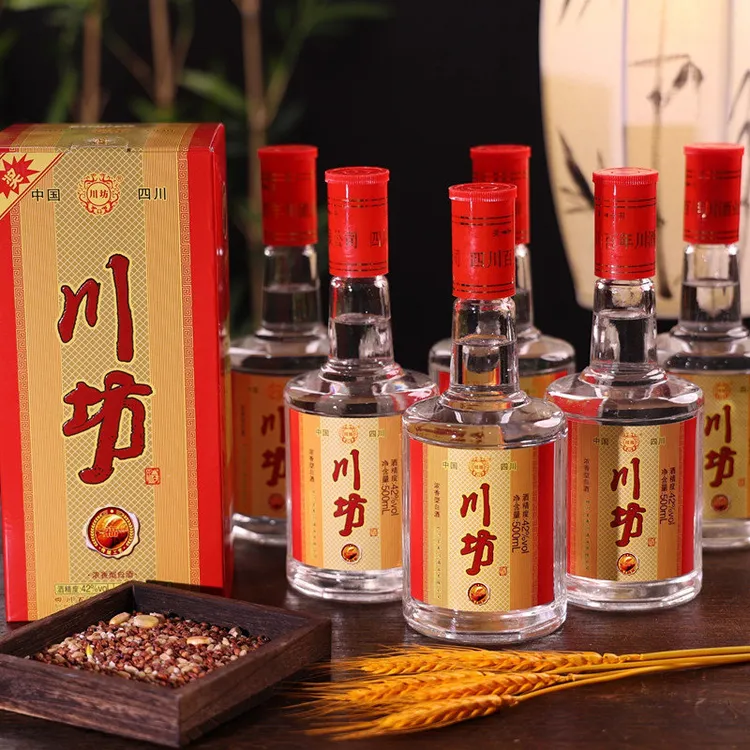 川坊【福酒】五粮浓香型白酒500ml*6瓶纯粮食口粮酒整箱42度500ml