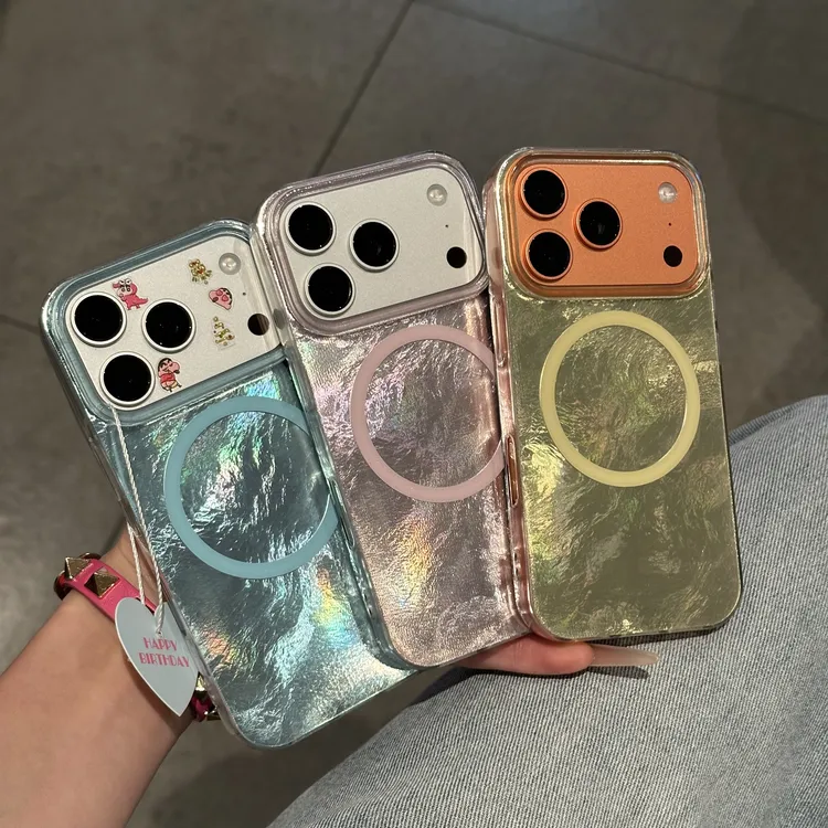 欧克里里渐变色MD磁吸漩涡适用苹果17/16promax手机壳华为小米15