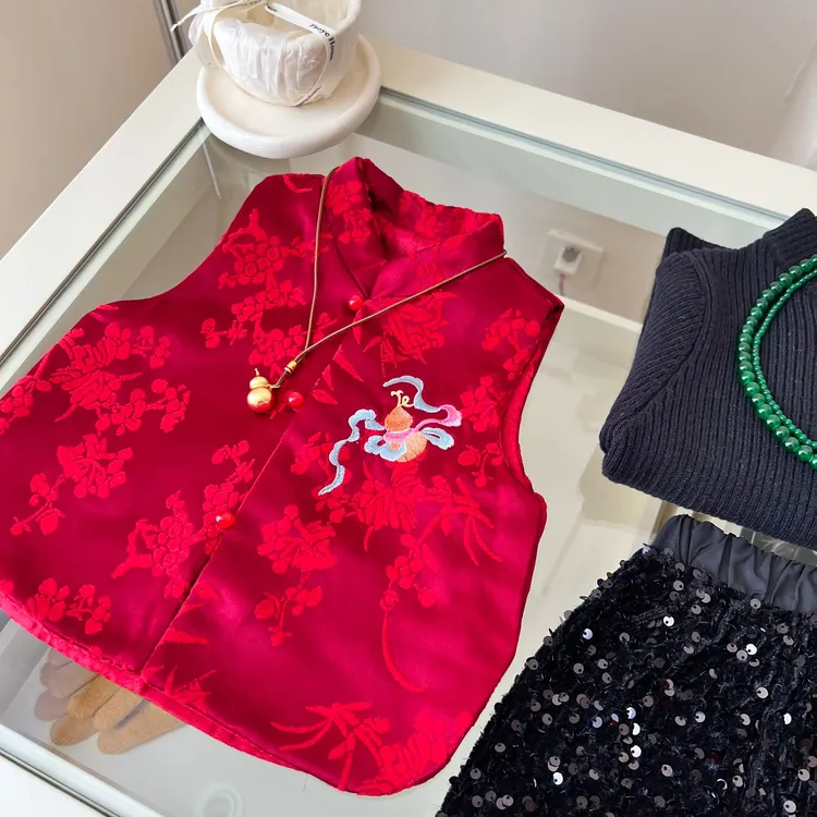 X.M祥云福禄！女童新中式刺绣手工年款坎肩【亲子款】250106