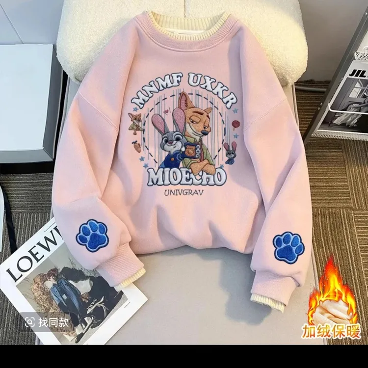 女童圆领卫衣2025新款儿童休闲印花上衣女孩秋季洋气百搭长袖衣服