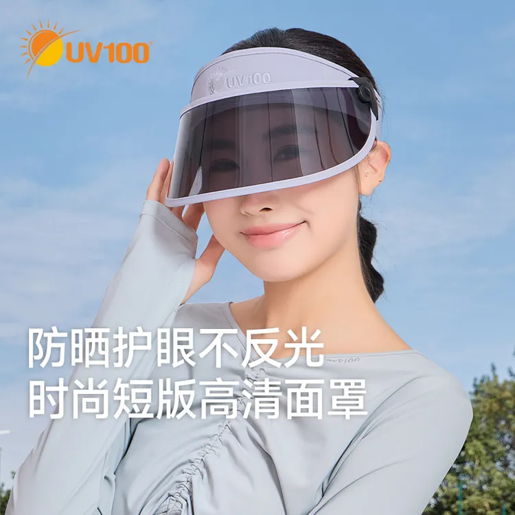 台湾UV100遮阳帽男女夏季新款户外防紫外线遮阳百搭空顶帽25515