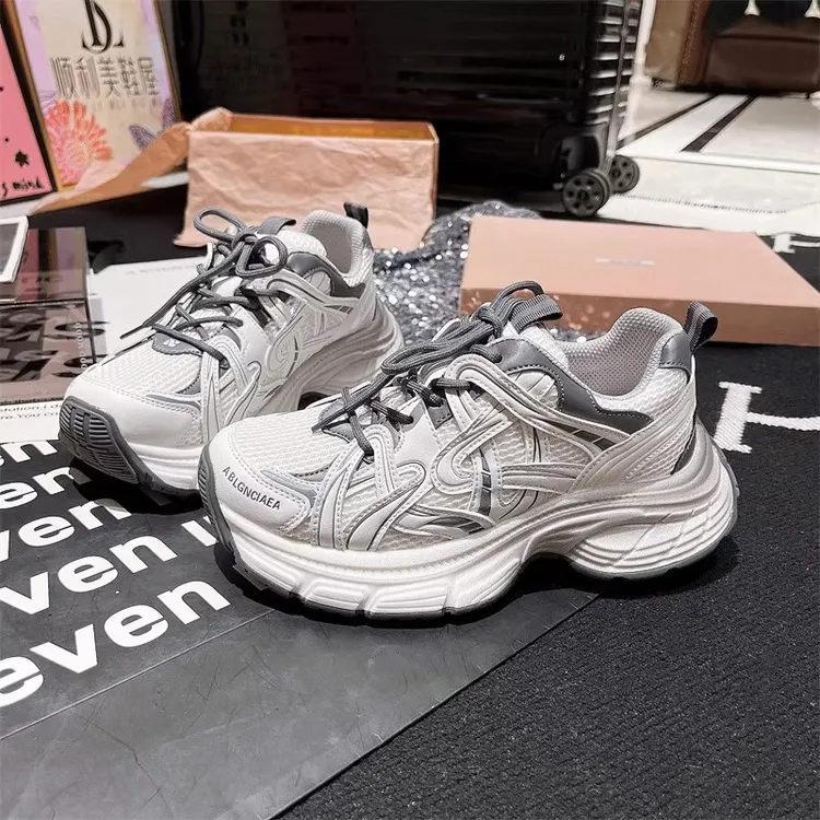 真皮老爹鞋女ins超火透气厚底松糕6cm增高运动鞋休闲鞋显脚小女鞋