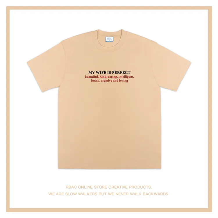 My wife 红色小字版｜RBAC｜小众设计感 纯棉短袖 创意印花简约时尚