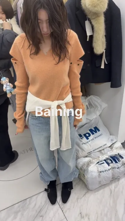 韩系INS风纯色开衫长袖针织毛针织衫套头加厚牛外套套装