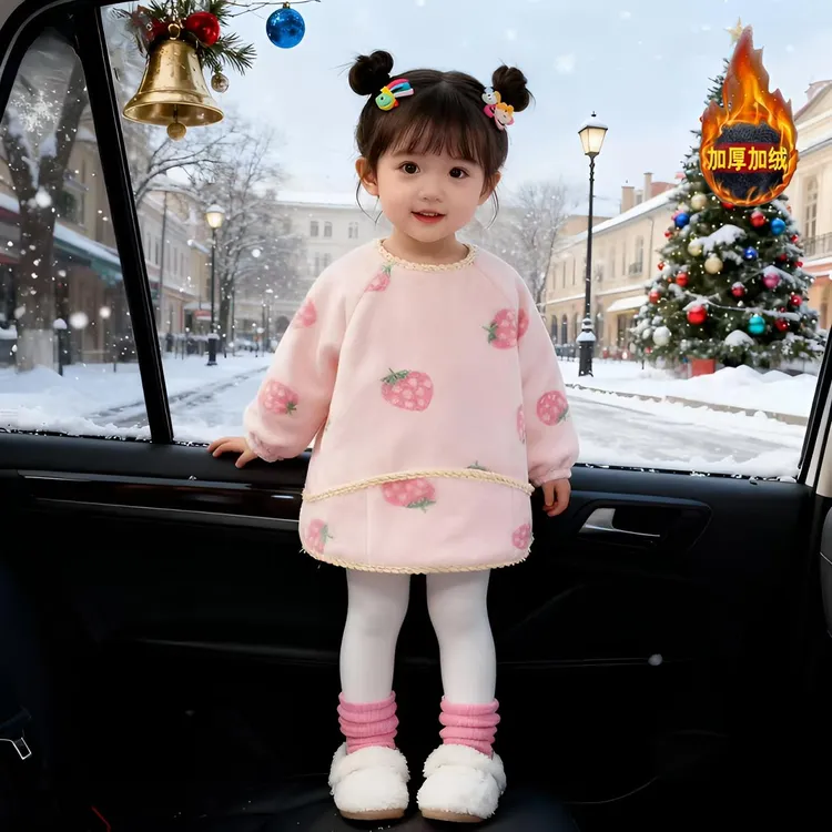 宝宝罩衣秋冬吃饭防水围兜儿童加绒护衣反穿衣婴儿围裙男女宝外穿