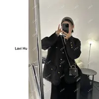 暗调星芒 法式流苏时尚百搭宽松型长袖上衣黑色外套33267