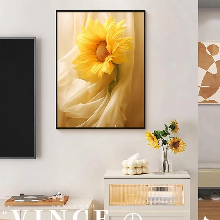 向日葵客厅沙发背景墙装饰画高级摆画餐厅挂画玄关卧室床头墙壁画