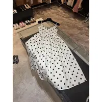 WW2025新款女士气质夏季时尚白色波点连衣裙w201195