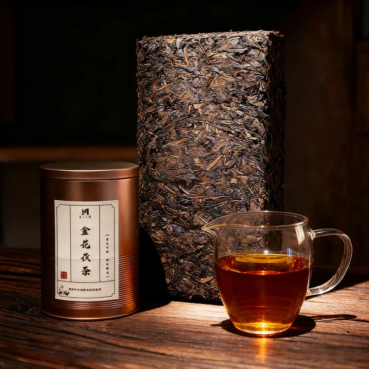 小罐黑茶·150克散茶·2016年金花茯茶·陈年安化黑茶·正品湖南黑茶
