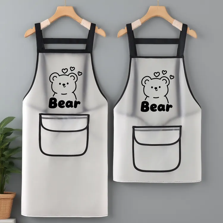 美甲围裙厨房罩衣防水工作服女餐饮新款成人防油厨房专用长袖围裙