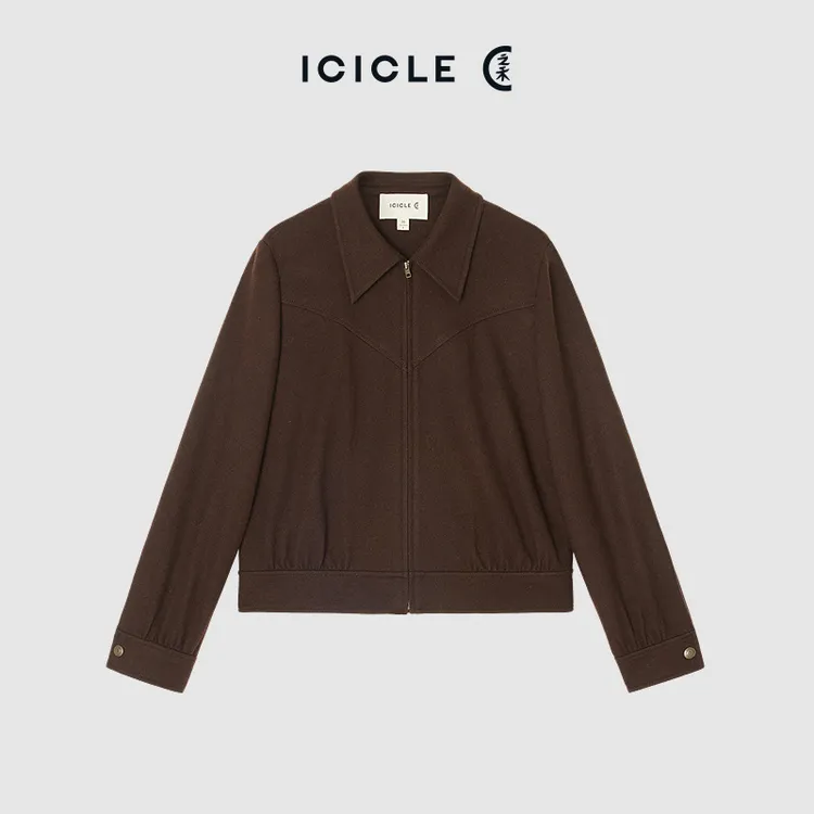 ICICLE之禾厚羊毛针织布夹克外套1078