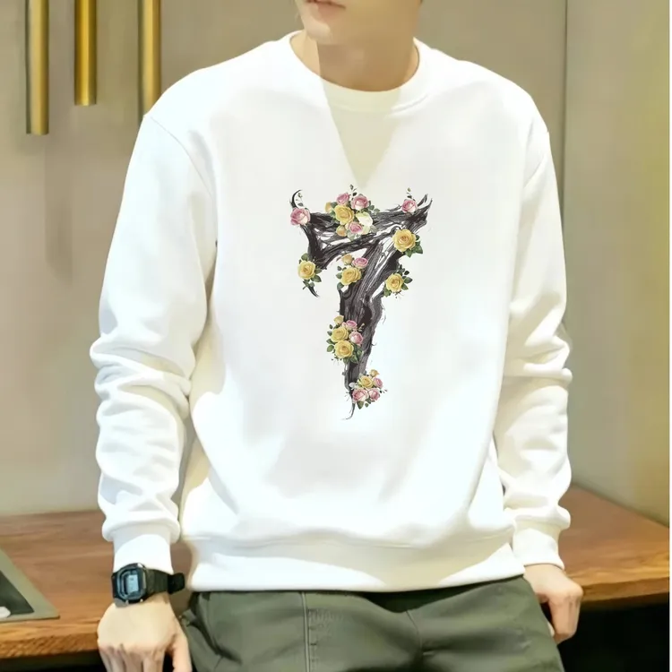 秋冬季新款男士休闲卫衣潮牌创意印花时尚舒适流行长袖上衣服男款