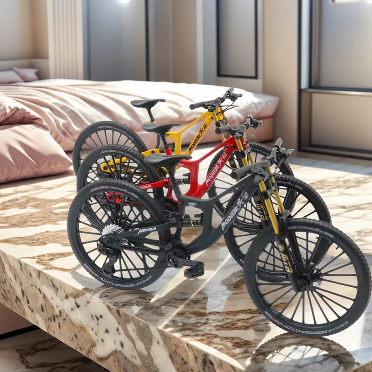 DH双避震合金软尾山地自行车模型仿真速降车公路车玩具创意摆件