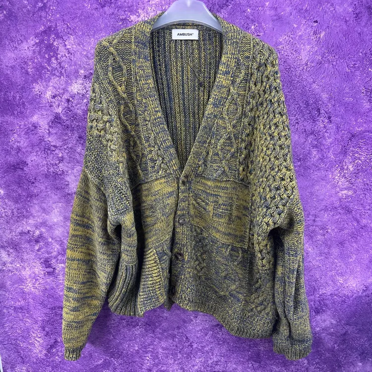 99新 MM6 葡萄籽奢潮/Ambush男士不规则下摆针织开衫/M